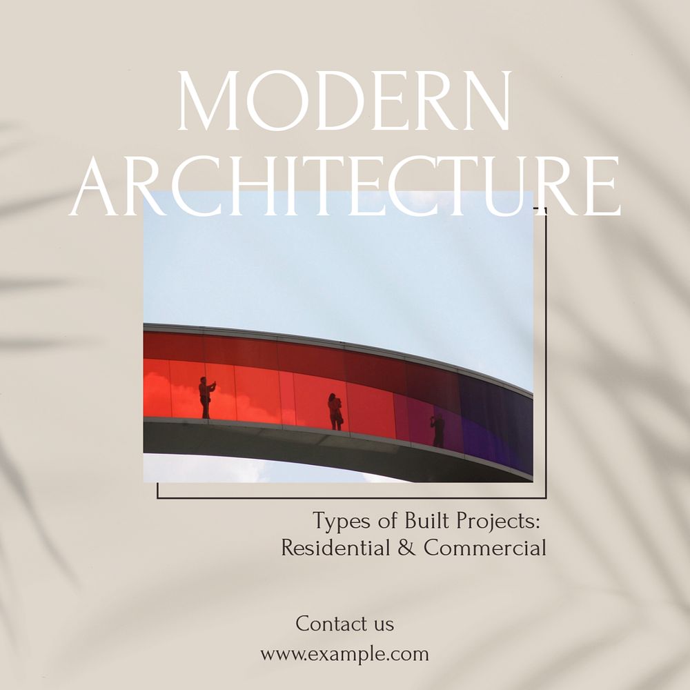 Modern architecture Facebook post template, editable social media ad