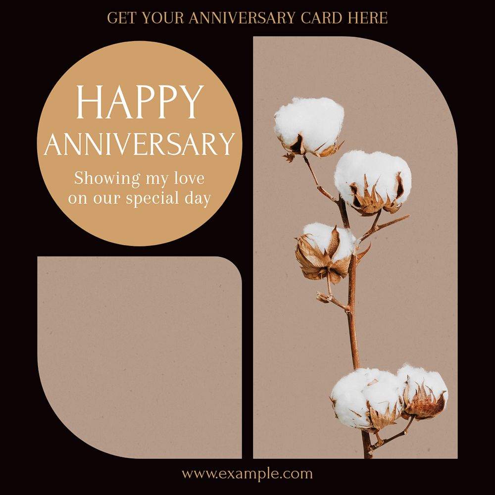 Happy anniversary Facebook post template, editable social media ad