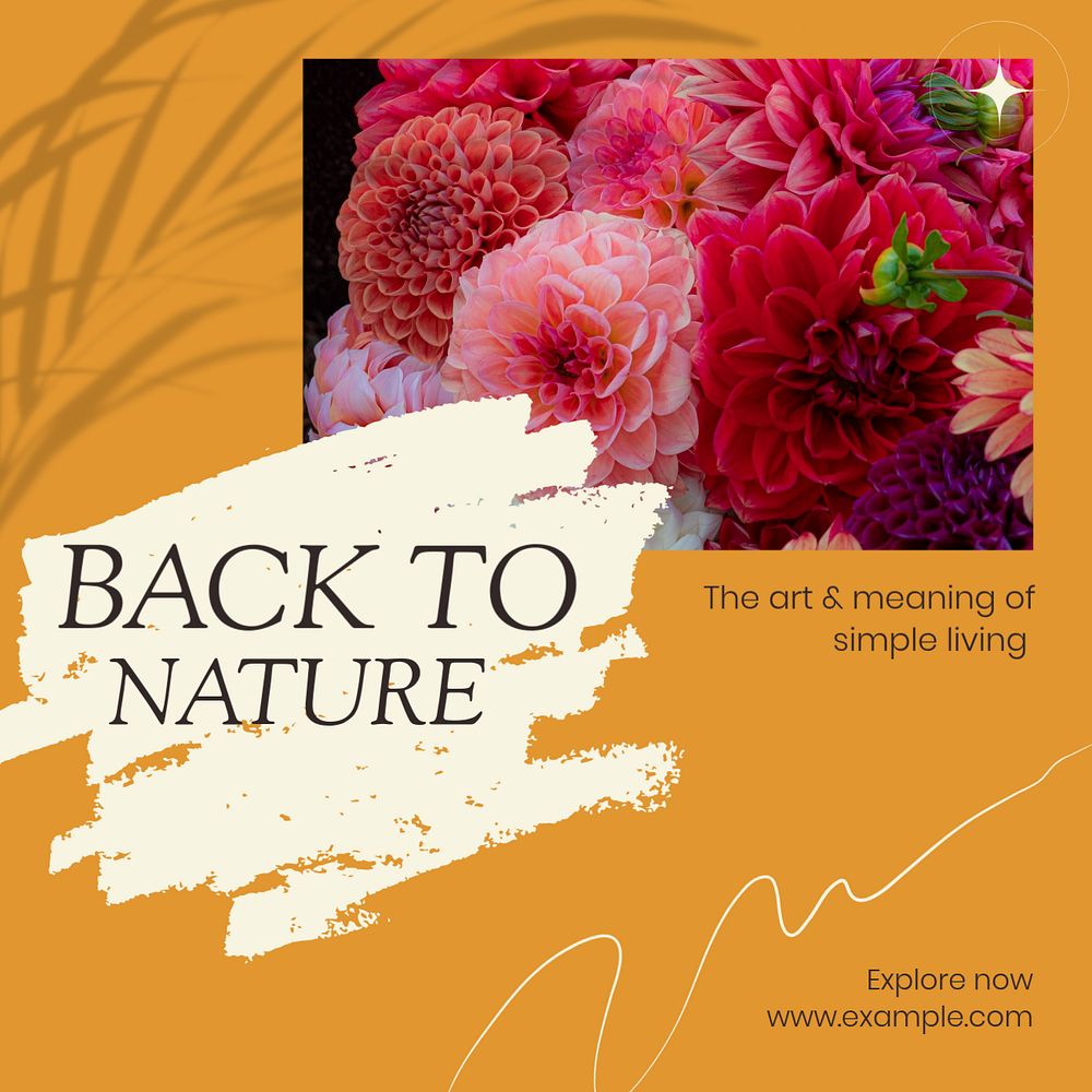 Nature & simple life Facebook post template, editable social media ad