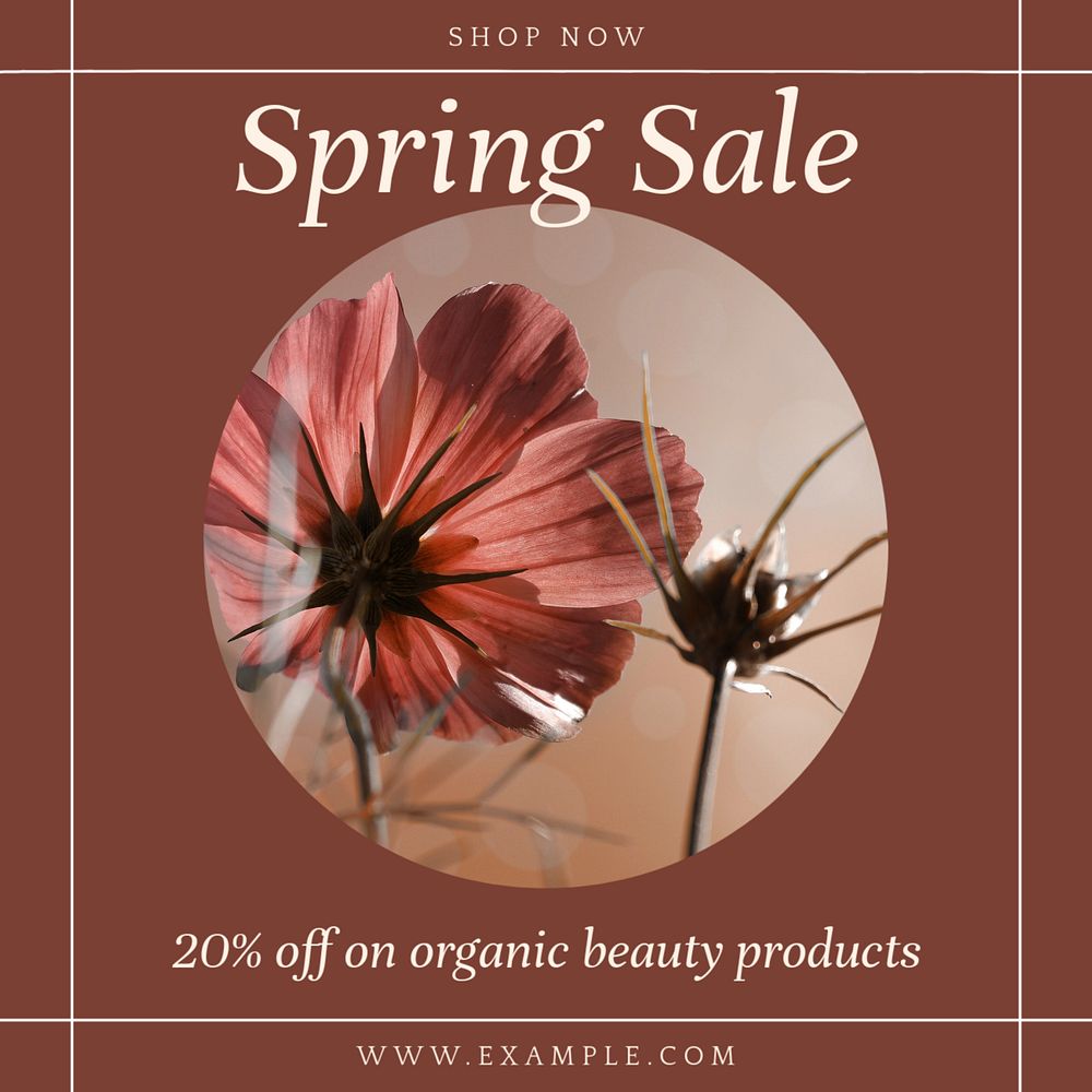 Spring sale Facebook post template, editable social media ad