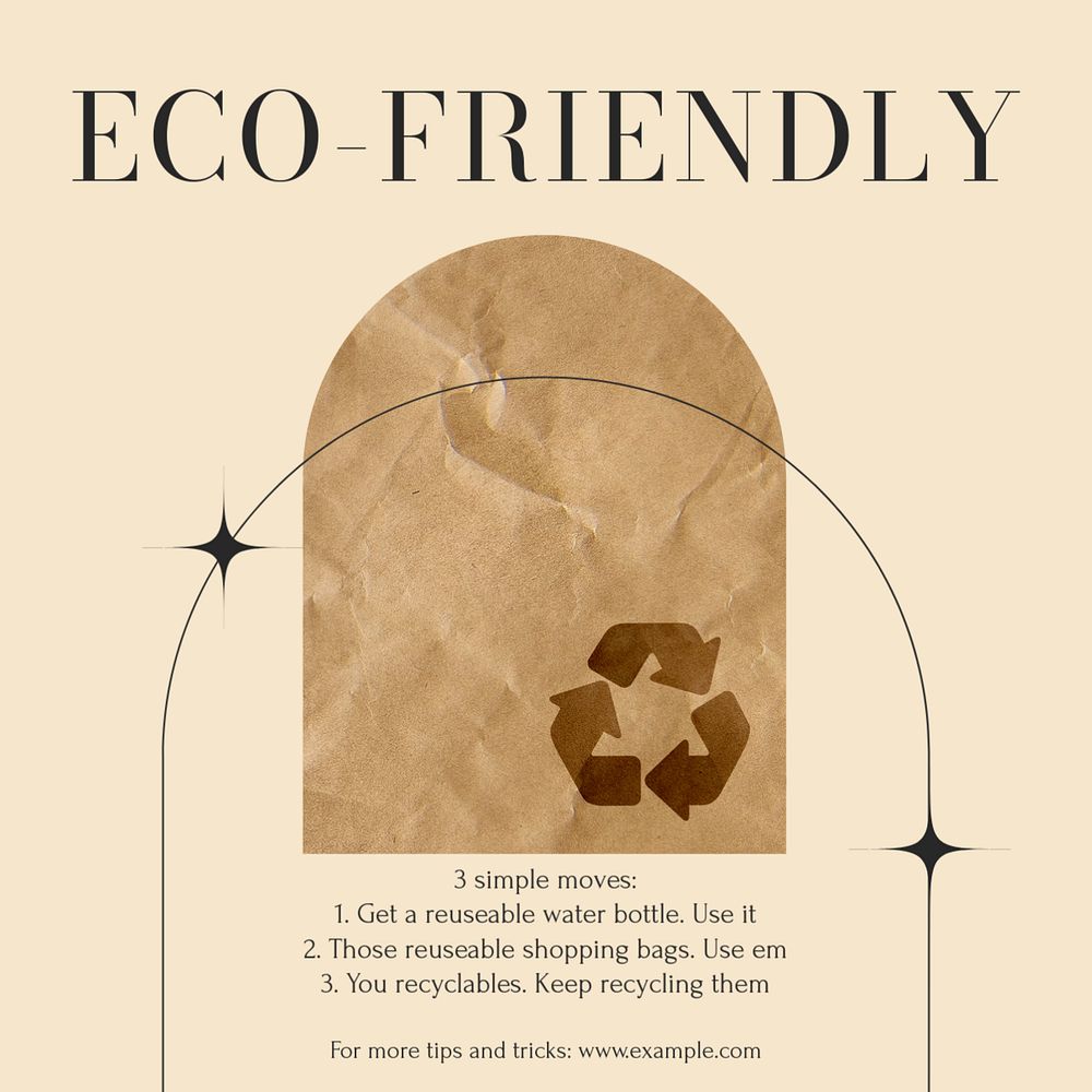 Eco-friendly tips Facebook post template, editable social media ad