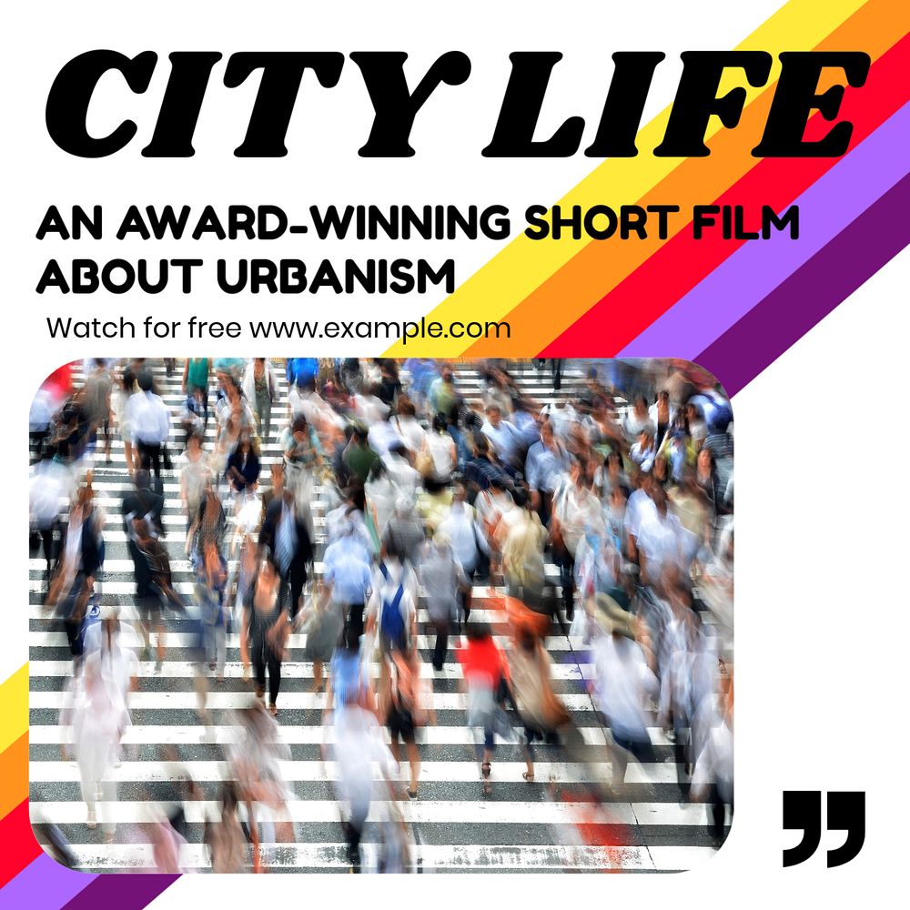 City life film Facebook post template, editable social media ad