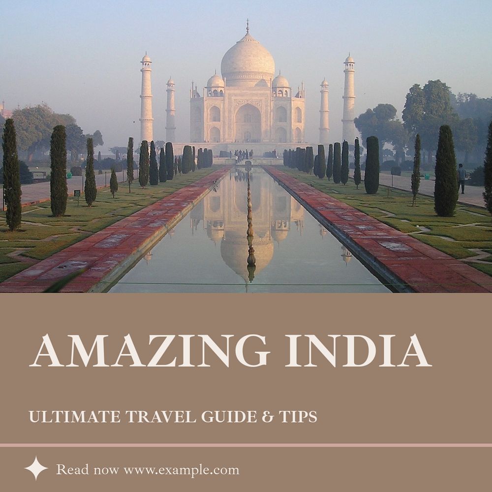 India travel Facebook post template, editable social media ad