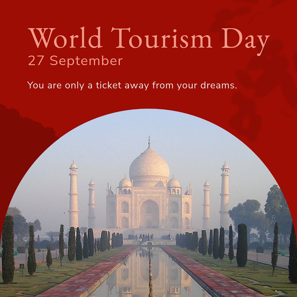 World tourism day Facebook post template, editable social media ad