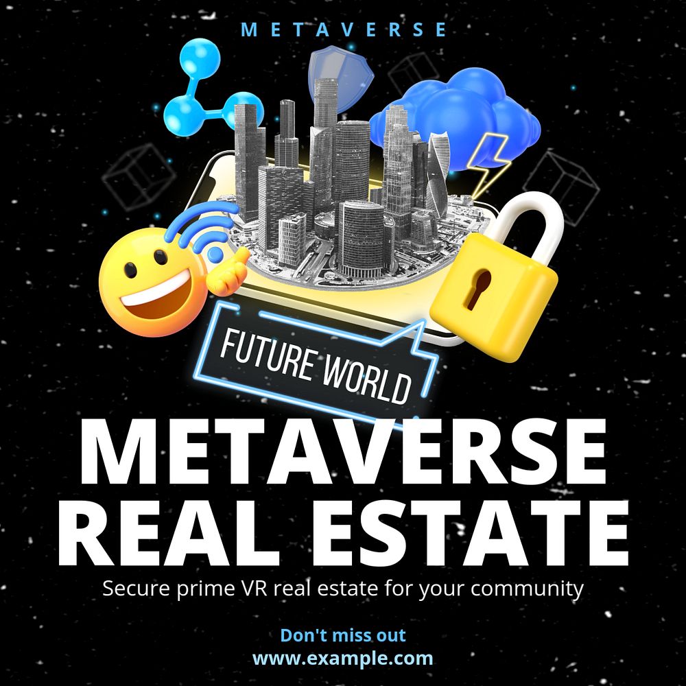 Metaverse VR estate Instagram post template