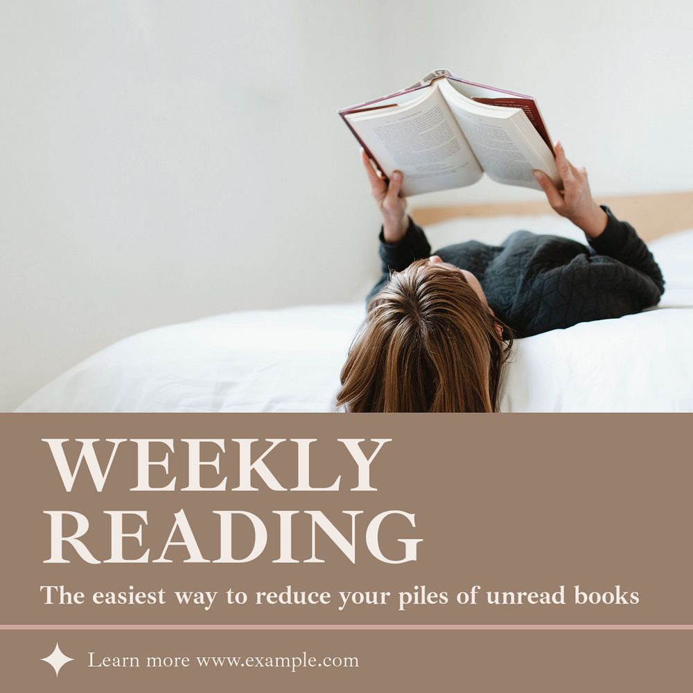 Weekly reading Facebook post template, editable social media ad