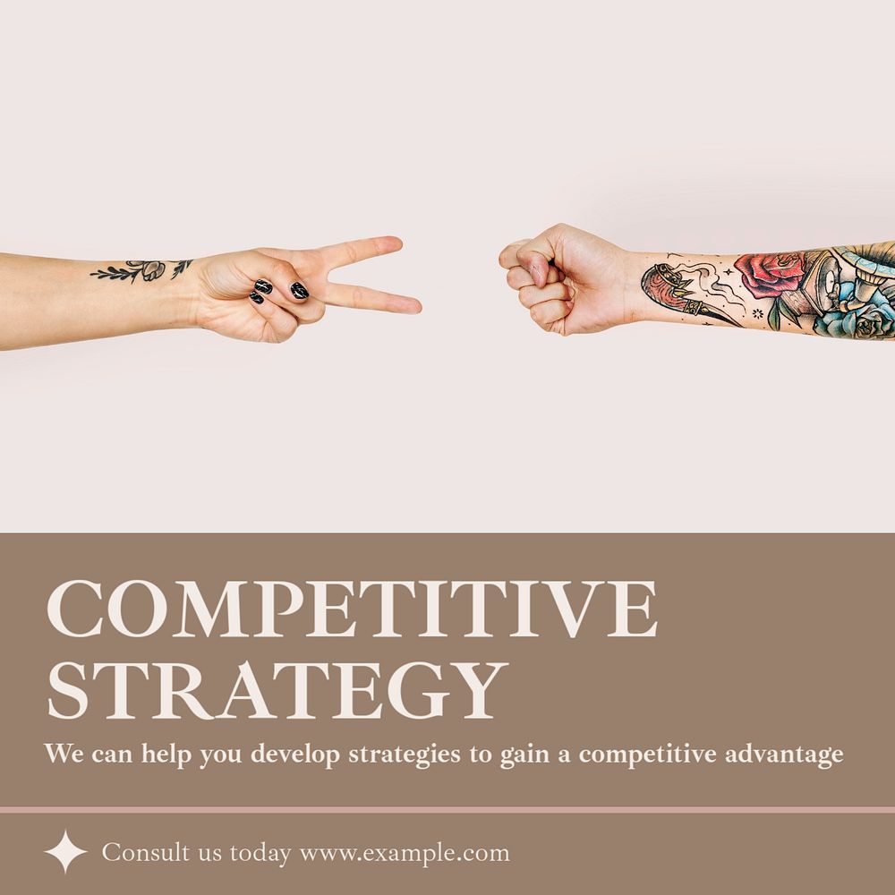 Competitive strategy Facebook post template, editable social media ad