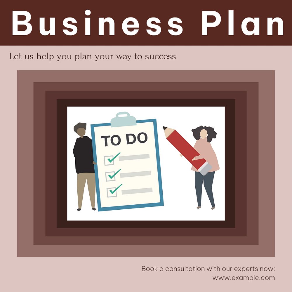 Business plan Facebook post template, editable social media ad