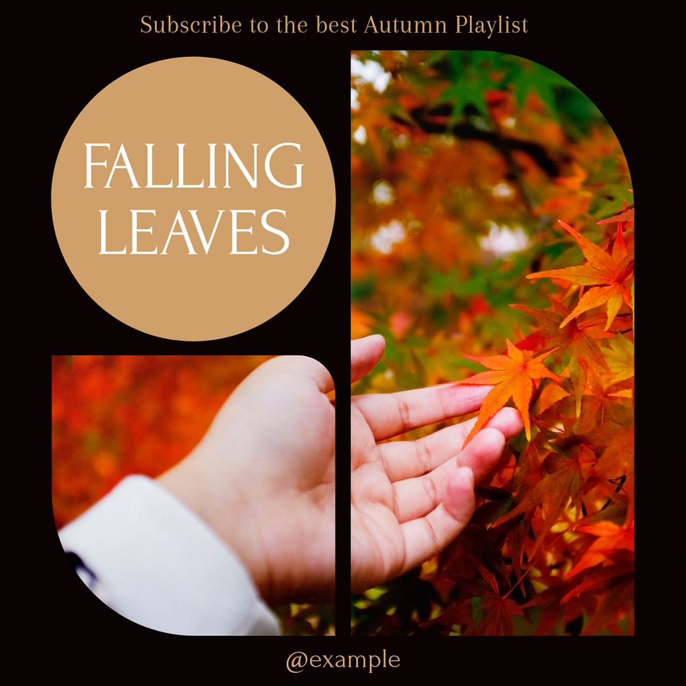 Autumn music playlist Facebook post template, editable social media ad