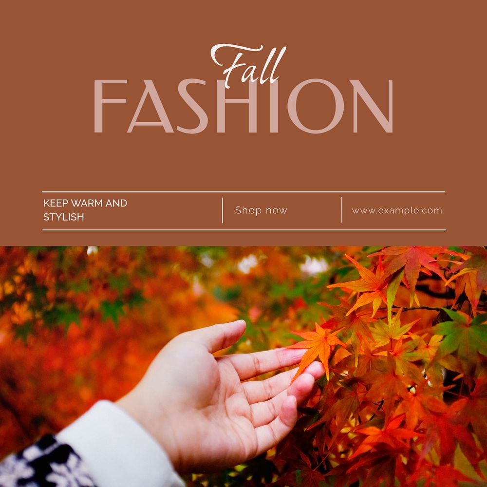 Fall fashion Facebook post template, editable social media ad