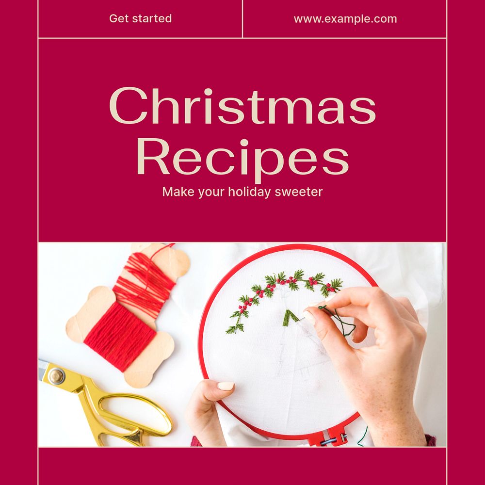 Christmas recipe Facebook post template, editable social media ad