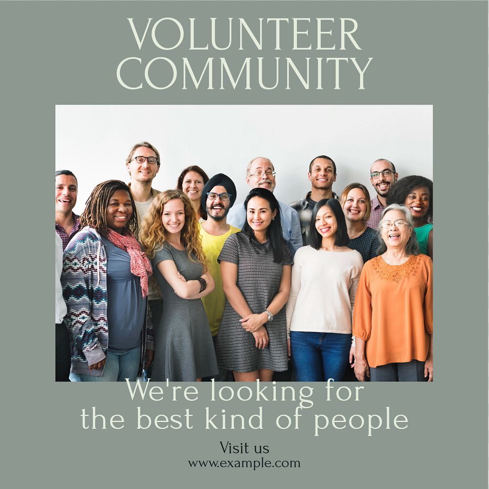 Volunteer community Facebook post template, editable social media ad