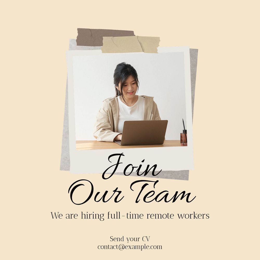 Join our team Facebook post template, editable social media ad