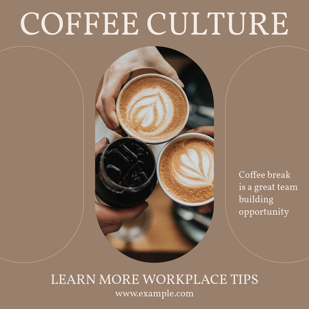 Coffee culture Facebook post template, editable social media ad