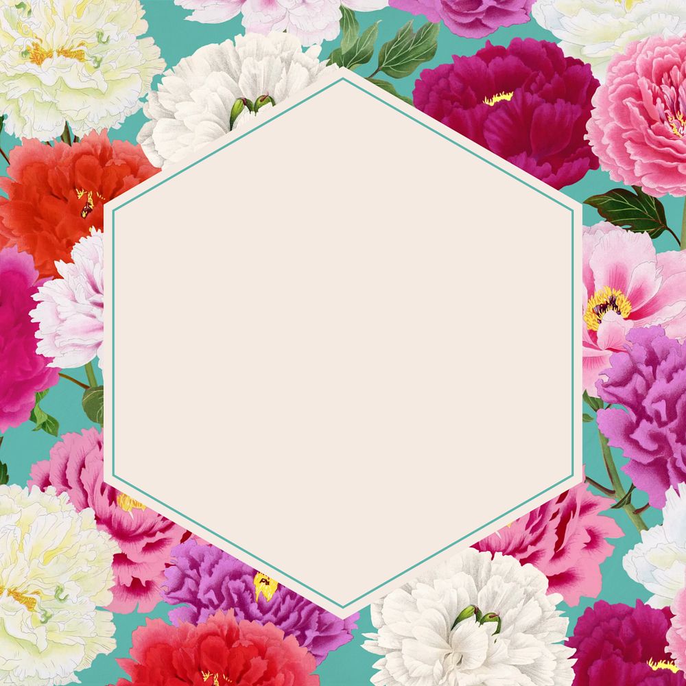 Colorful carnation flower frame, feminine, editable design