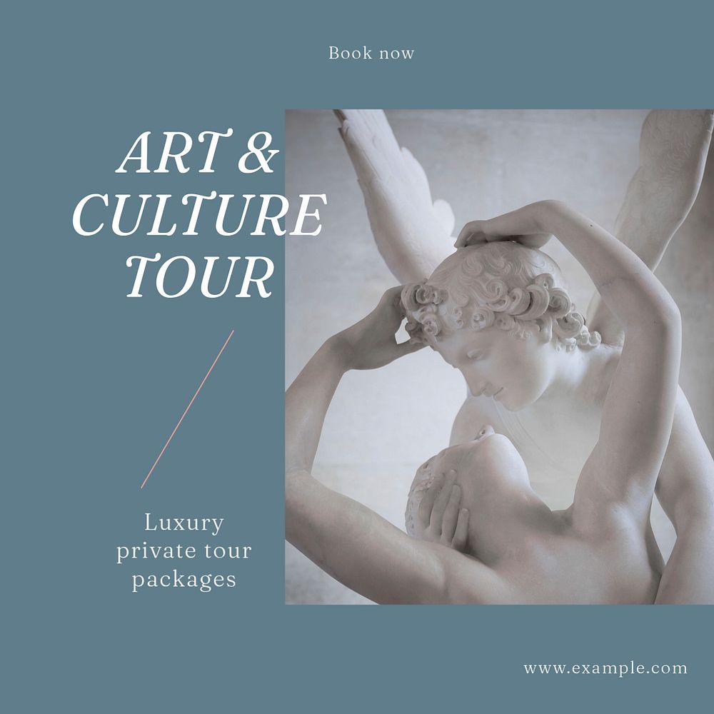 Art & culture tour Facebook post template, editable social media ad