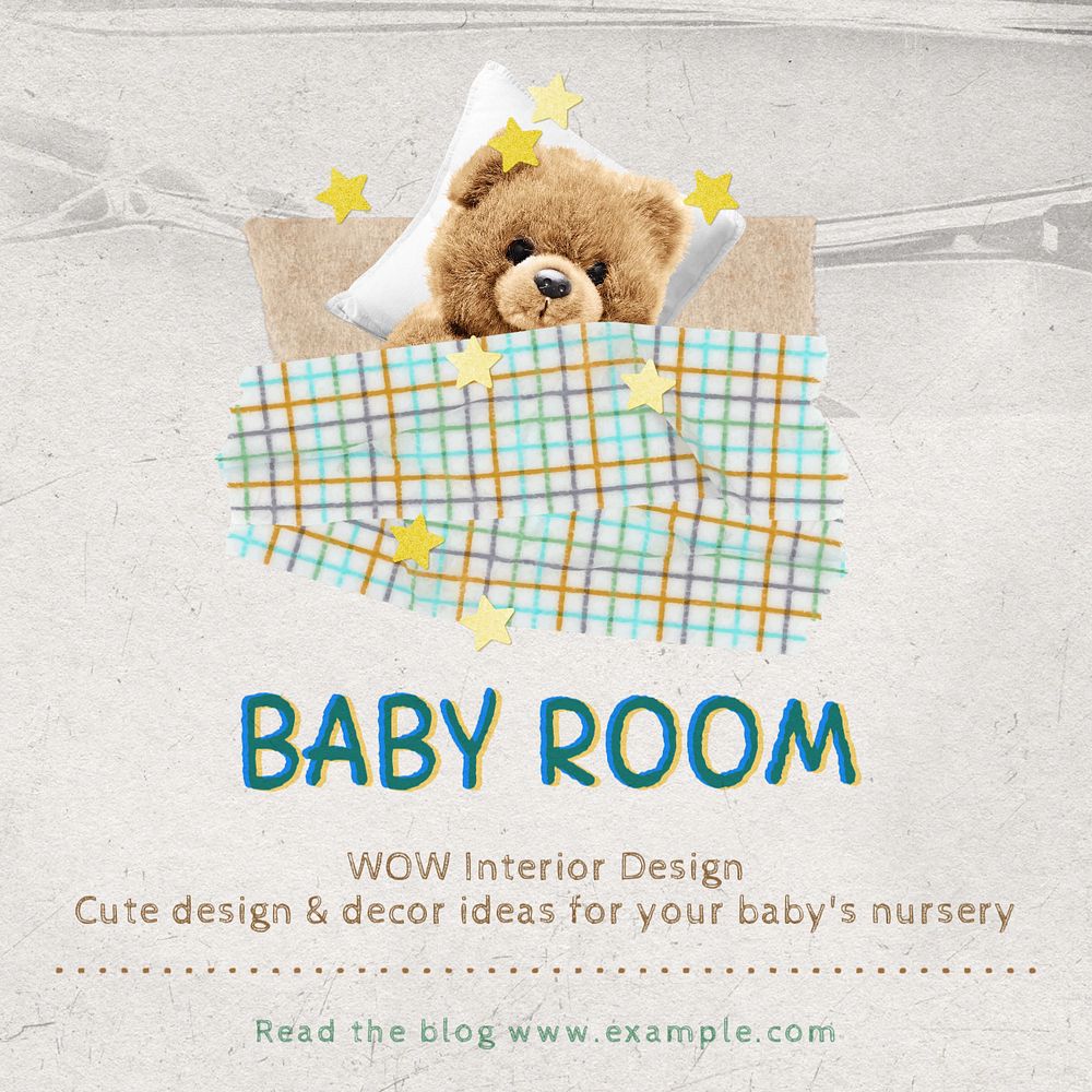 Baby room Instagram post template, editable design