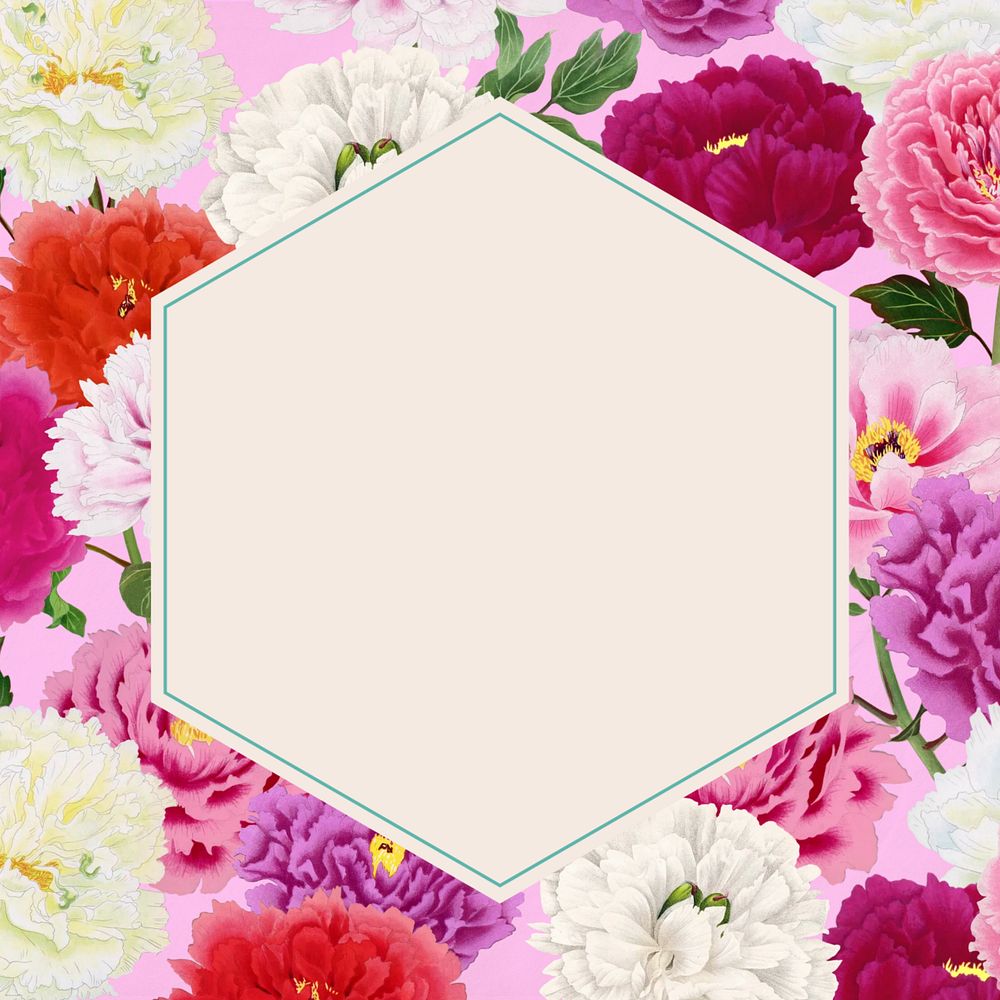 Colorful carnation flower frame, feminine, editable design