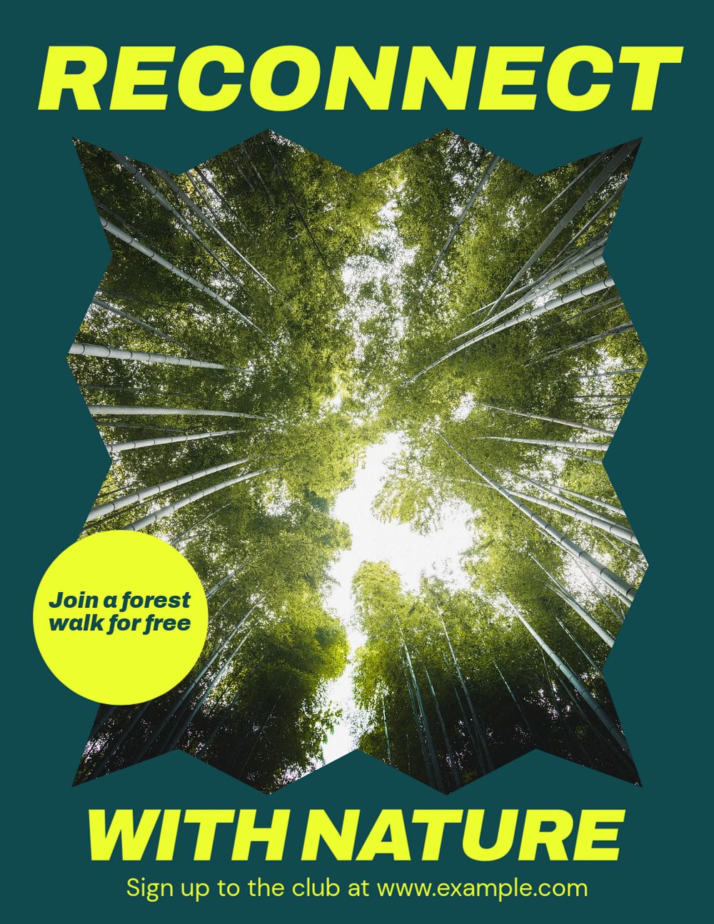 Nature walk flyer template, editable ad