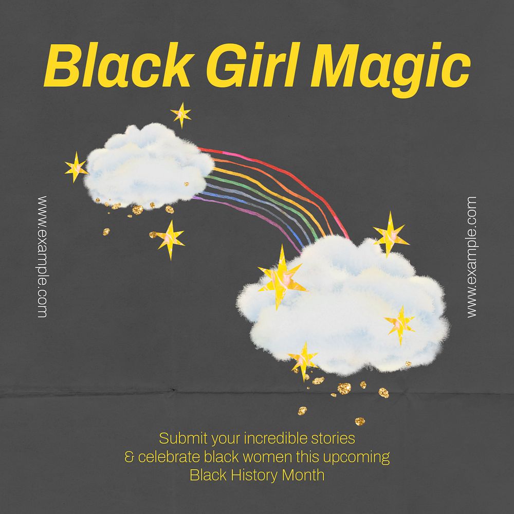 BHM celebration Facebook post template, editable design