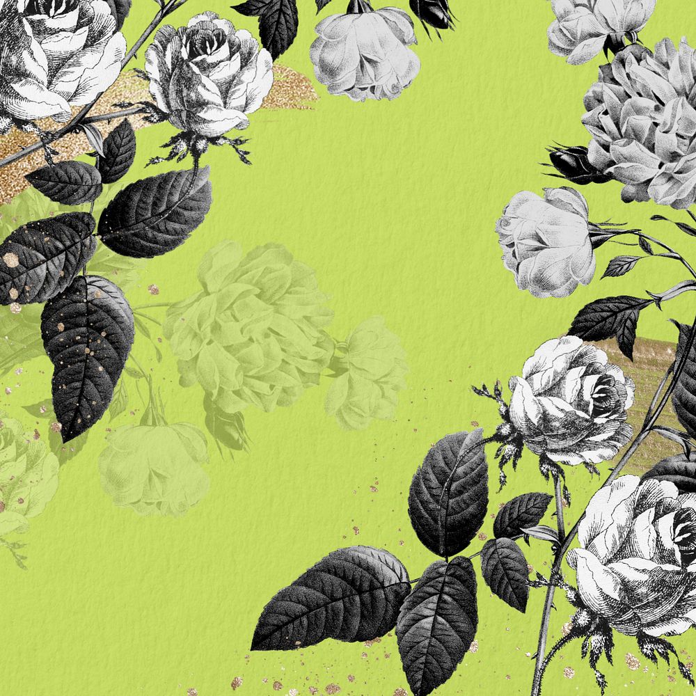 Vintage rose flower background, aesthetic floral border, editable design