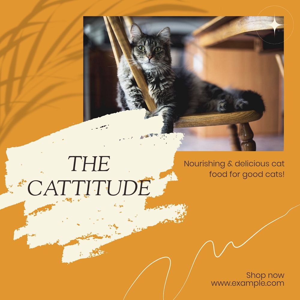 Cat food Facebook post template, editable social media ad