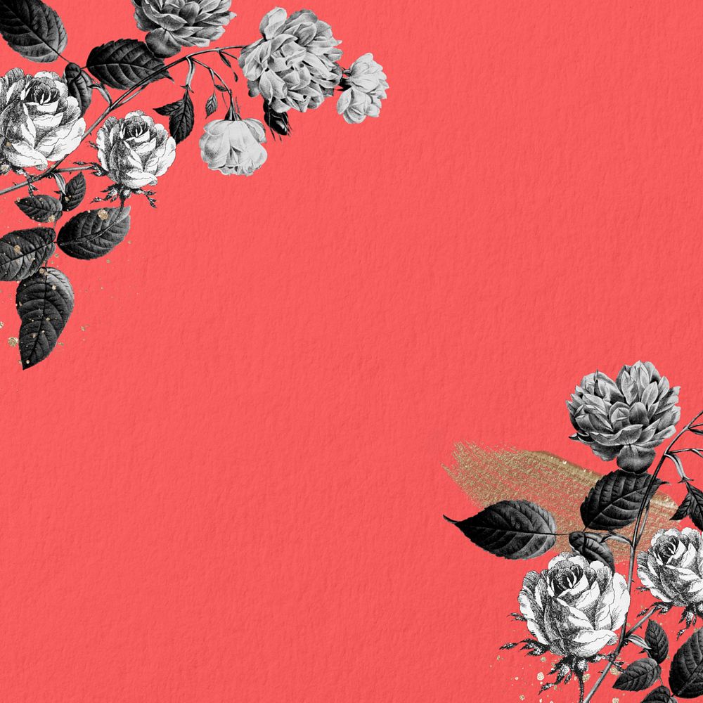 Vintage rose flower background, aesthetic floral border, editable design