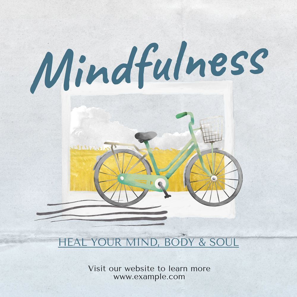 Mindfulness workshop Facebook post template, editable design