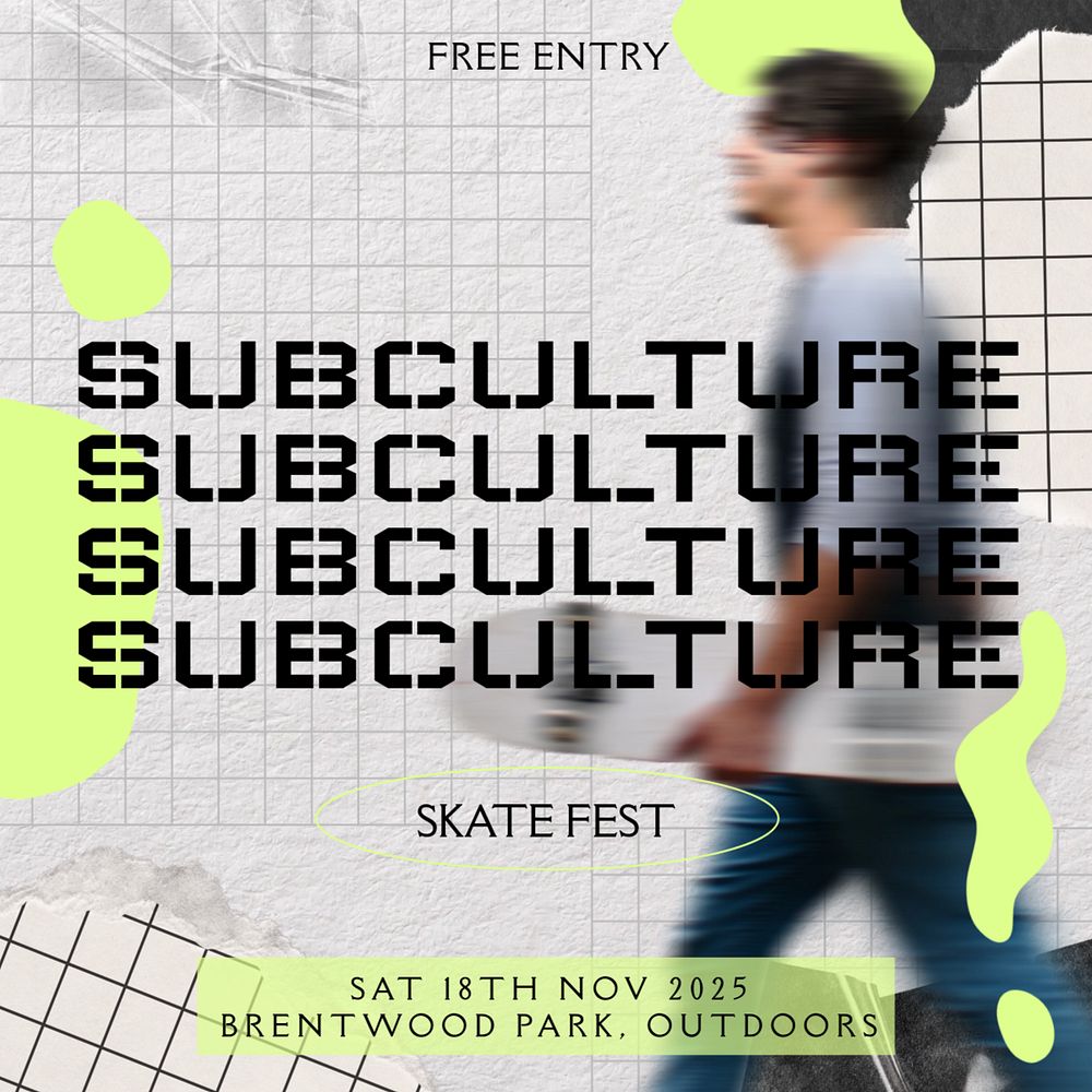 Skate fest Facebook post template, editable design