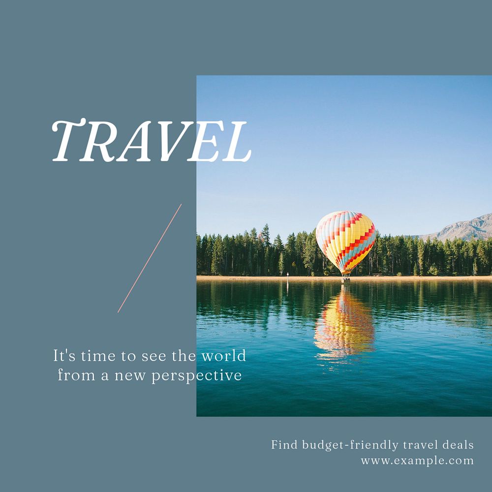 Travel deal Facebook post template, editable social media ad