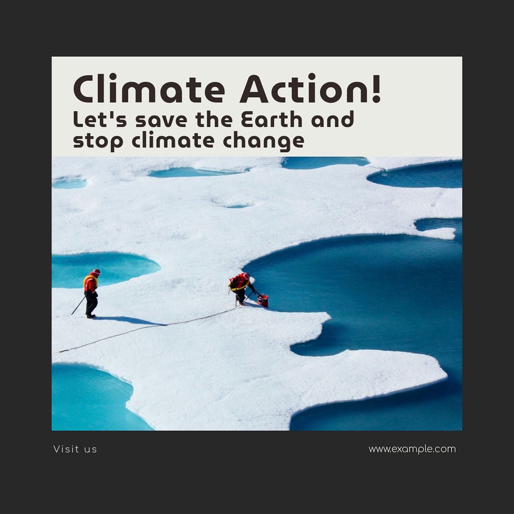 Climate action Facebook post template, editable social media ad