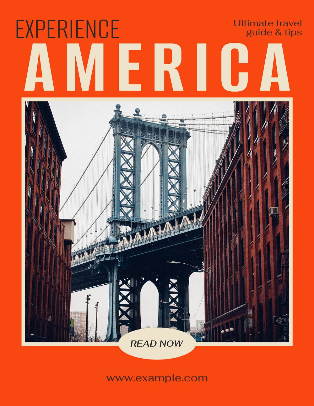 Experience America flyer template, editable ad