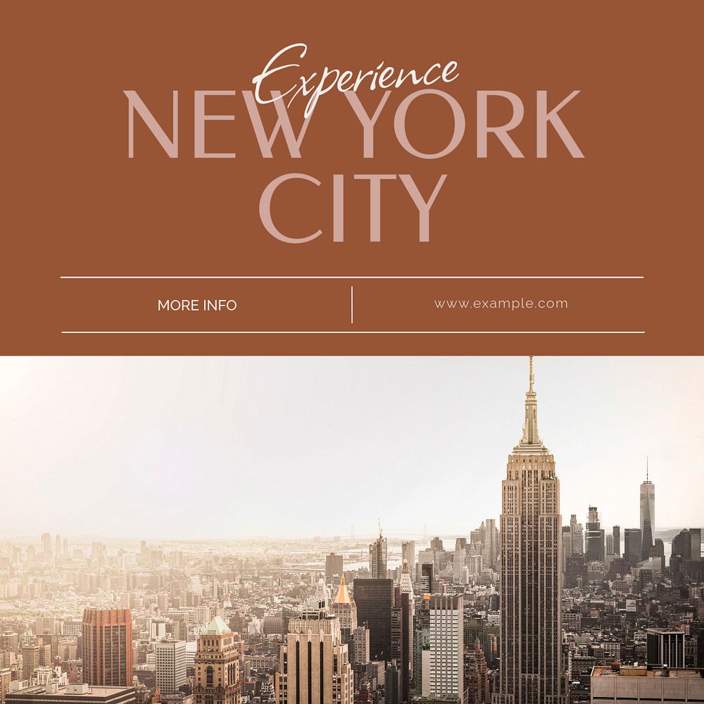 New York city Facebook post template, editable social media ad