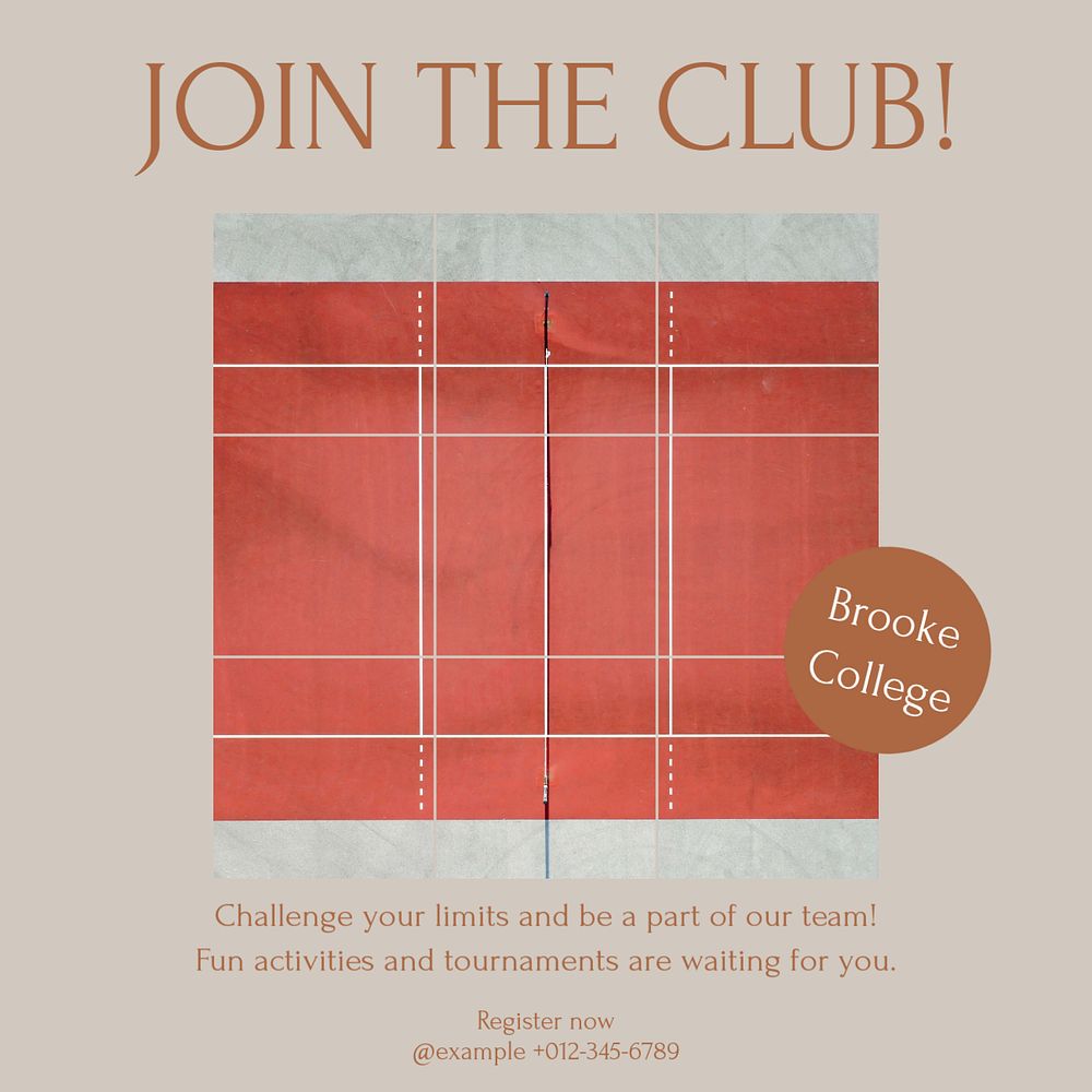 School club Facebook post template, editable social media ad