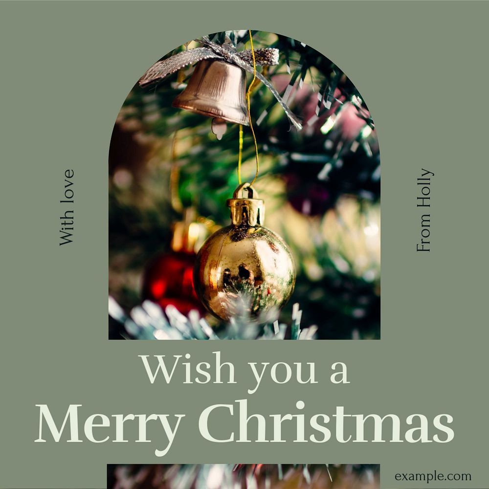 Merry Christmas Facebook post template, editable social media ad