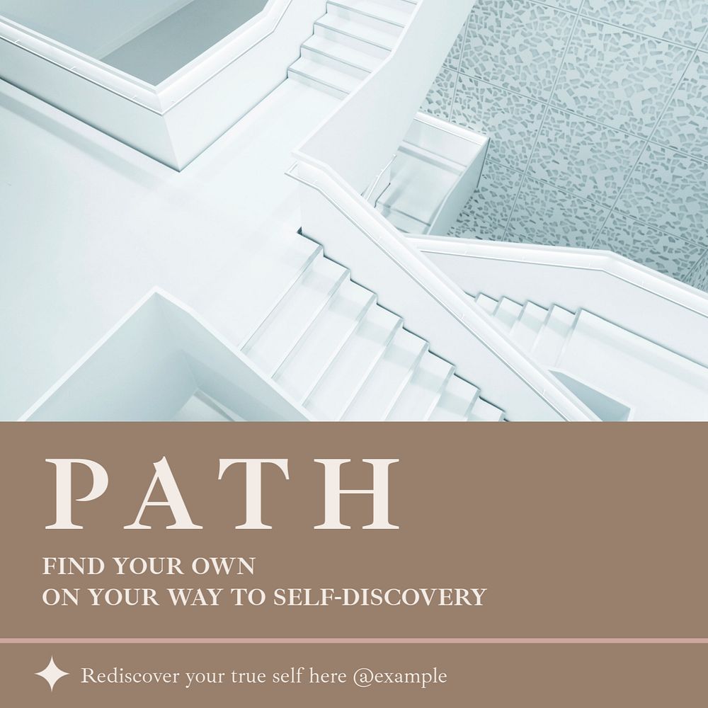 Self discovery nature Facebook post template, editable social media ad