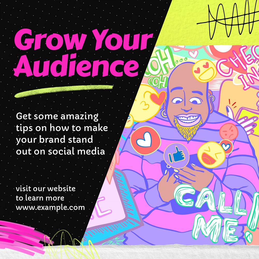 Audience strategy Instagram post template, editable text