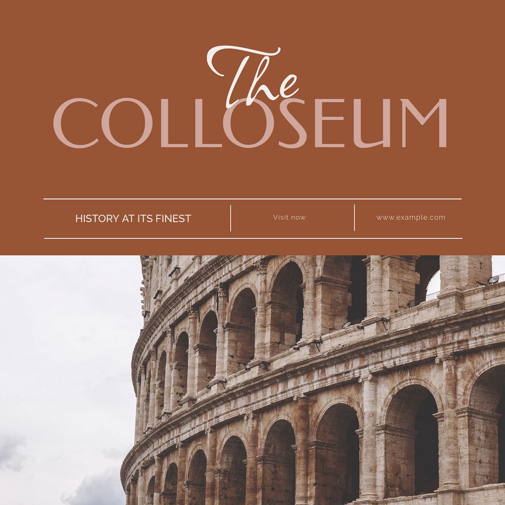 The Colosseum Facebook post template, editable social media ad