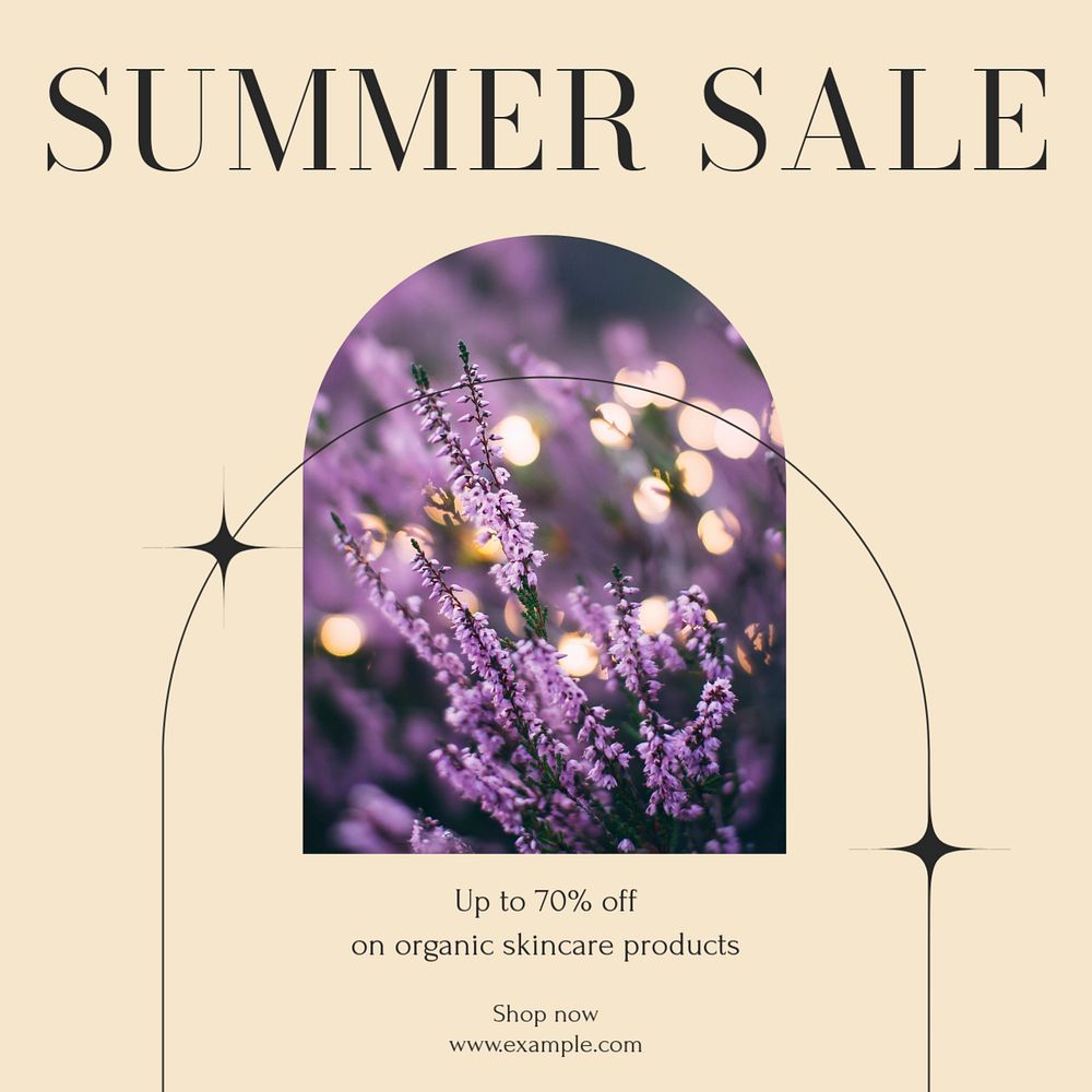 Summer sale Facebook post template, editable social media ad