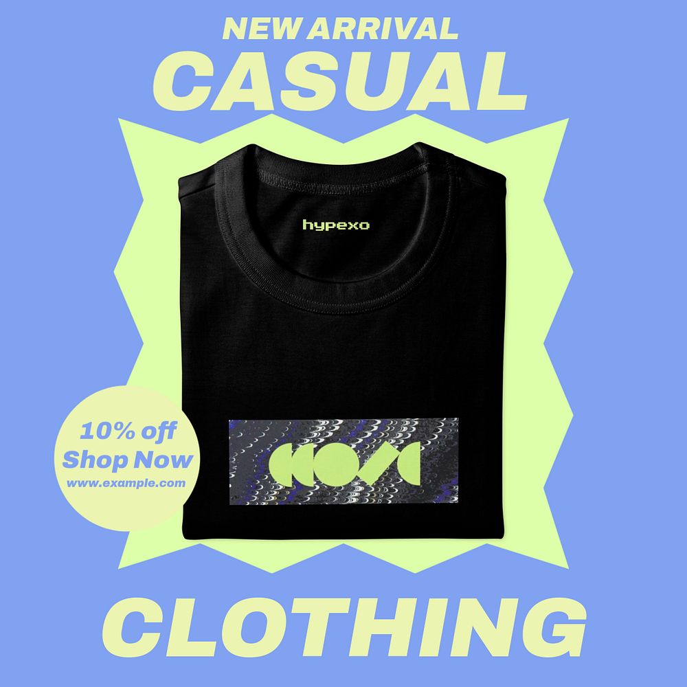 Casual clothing Instagram post template, editable design