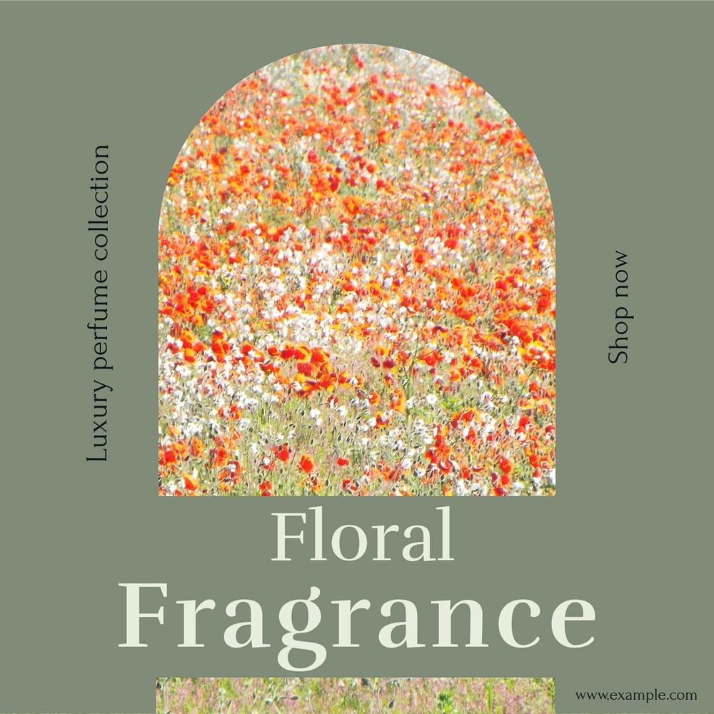 Floral fragrance Facebook post template, editable social media ad