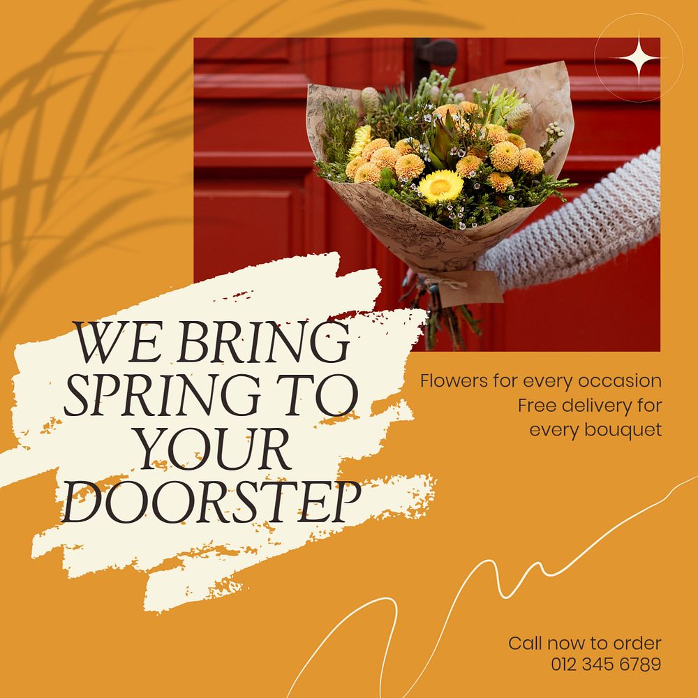 Florist Facebook post template, editable social media ad