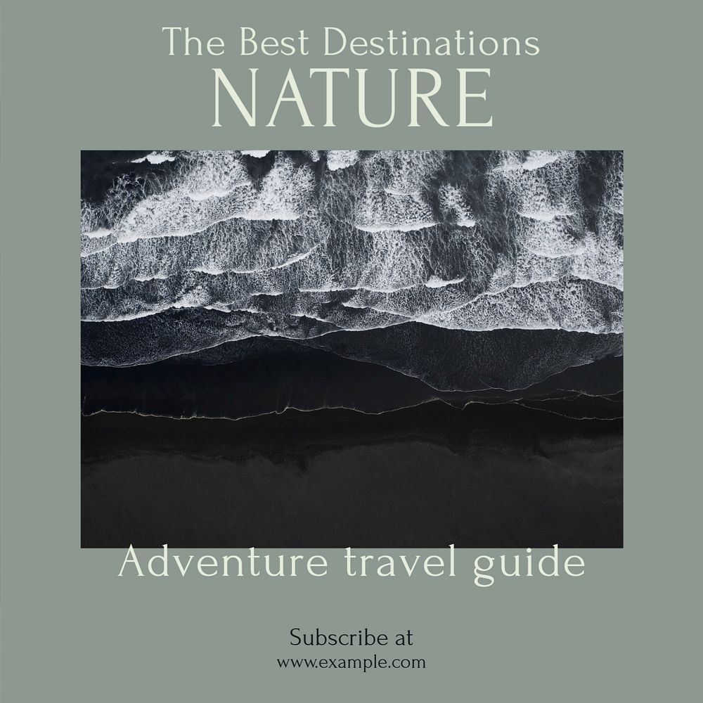 Nature travel Facebook post template, editable social media ad