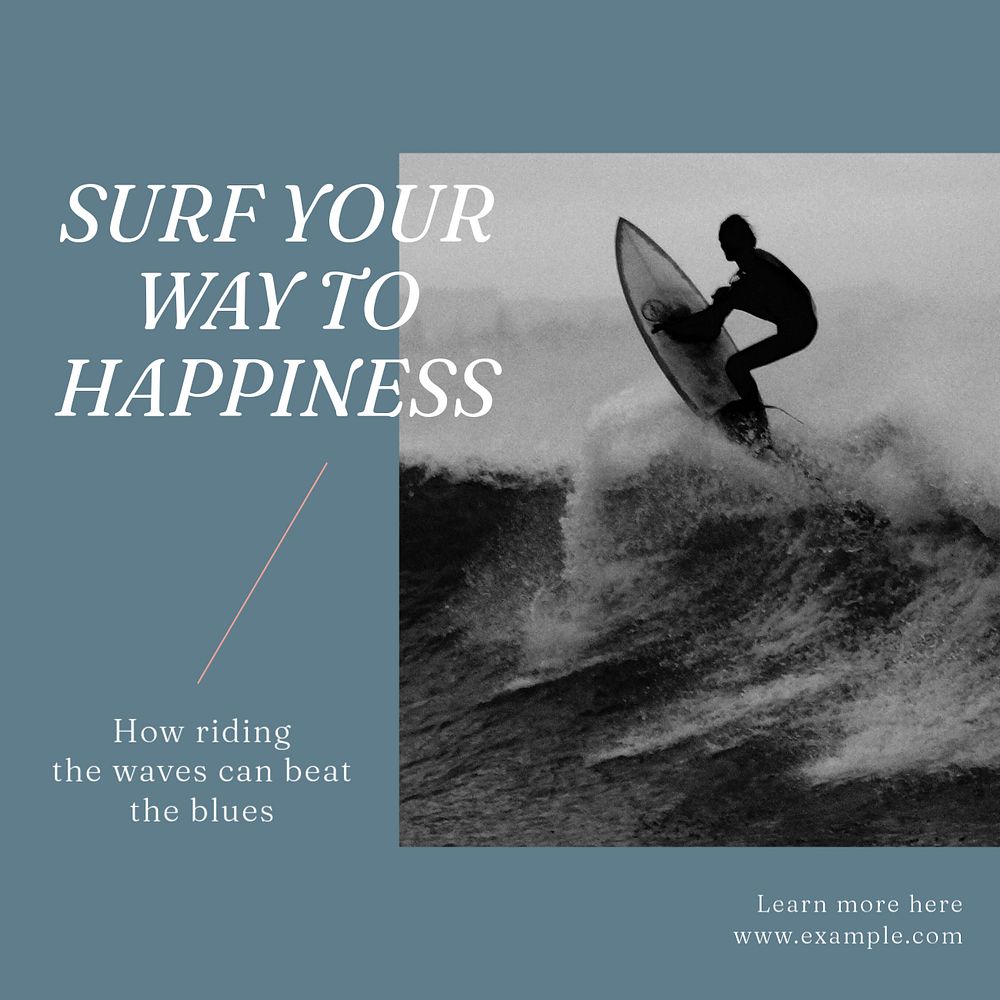 Surfing Facebook post template, editable social media ad