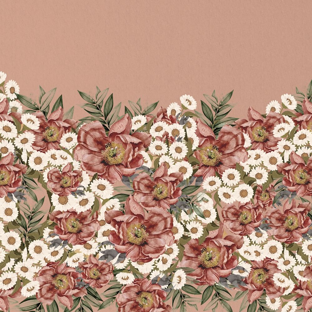 Vintage camellia flower background, pink aesthetic, editable design