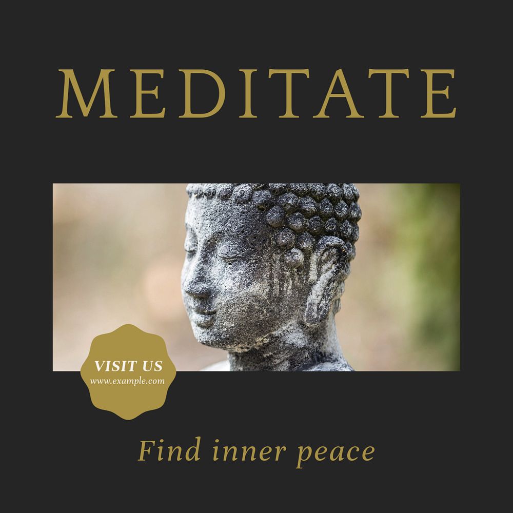 Find inner peace Facebook post template, editable social media ad