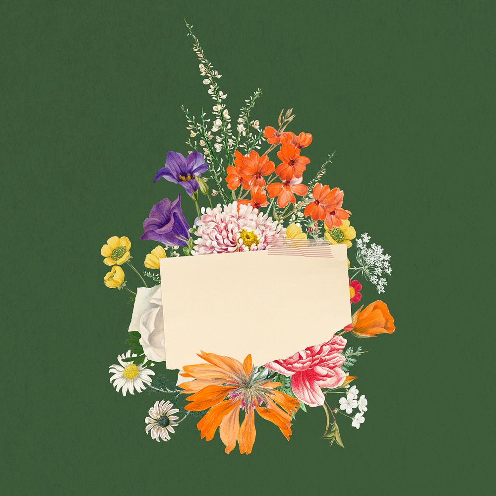 Note paper flower bouquet, editable design