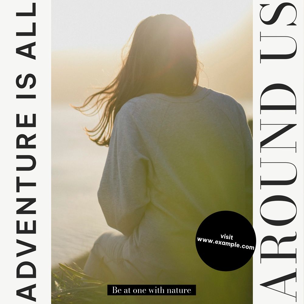 Nature adventure Facebook post template, editable social media ad