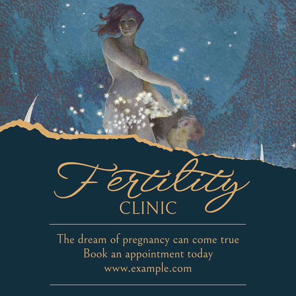 Fertility clinic Facebook post template, editable social media ad