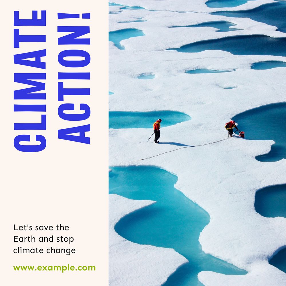 Climate action Instagram post template, editable text